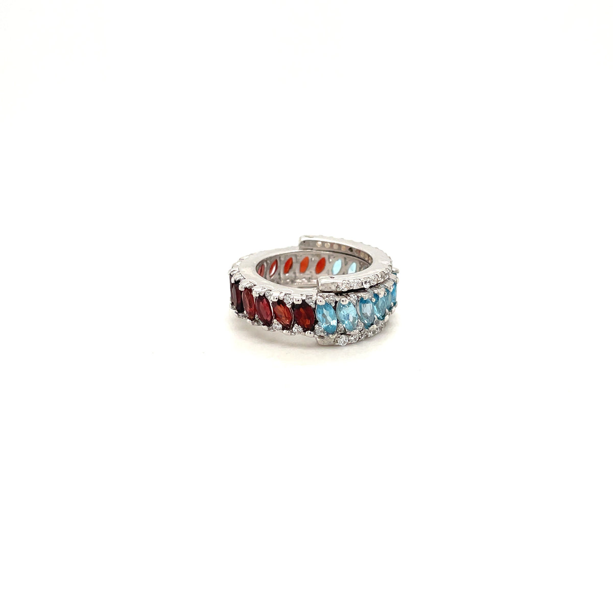 Anel Multicolorido em Prata